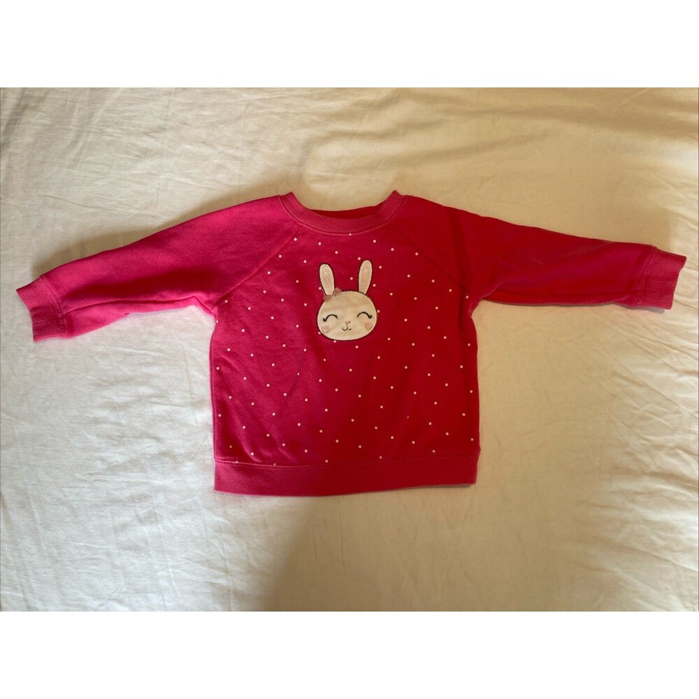 12 Months Jumping Beans girl clothes - one piece long sleeve top | bunny theme
